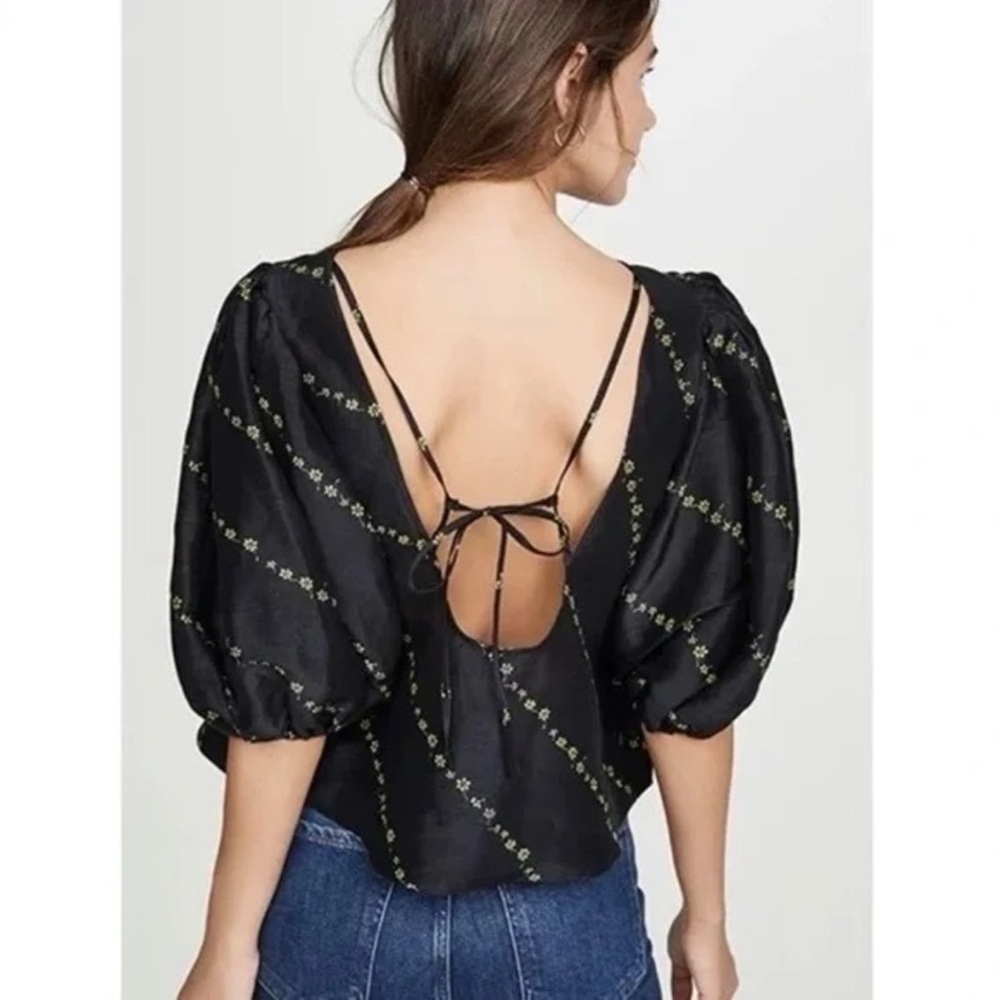 Ganni Linen & Silk Top Size M/US8/DK 38 - Picture 2 of 15